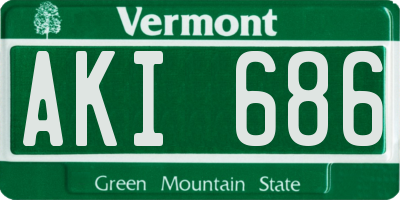 VT license plate AKI686