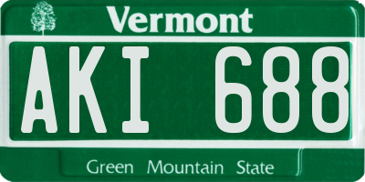 VT license plate AKI688