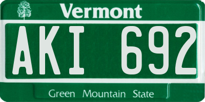 VT license plate AKI692