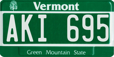 VT license plate AKI695