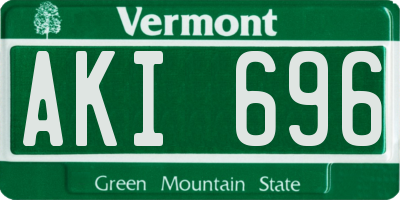 VT license plate AKI696