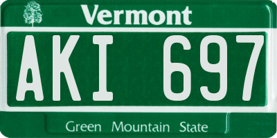 VT license plate AKI697