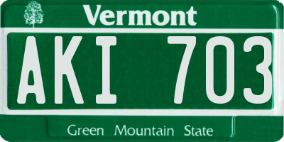 VT license plate AKI703
