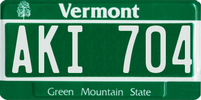 VT license plate AKI704