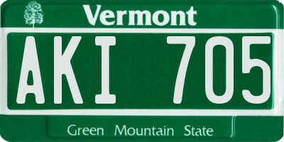 VT license plate AKI705