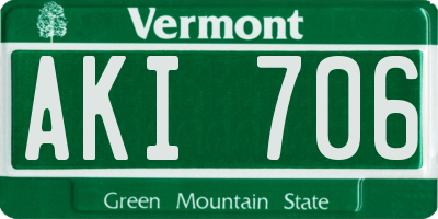 VT license plate AKI706