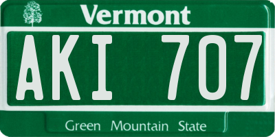 VT license plate AKI707