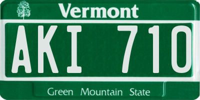 VT license plate AKI710