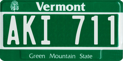 VT license plate AKI711