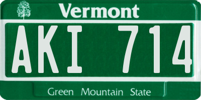 VT license plate AKI714