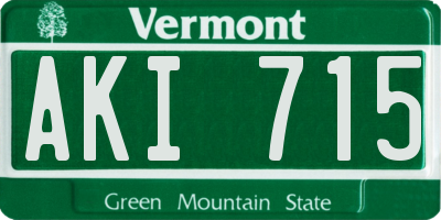 VT license plate AKI715