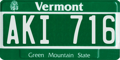 VT license plate AKI716
