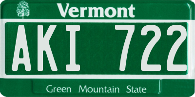 VT license plate AKI722