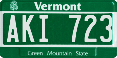VT license plate AKI723
