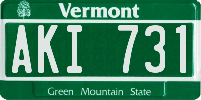 VT license plate AKI731