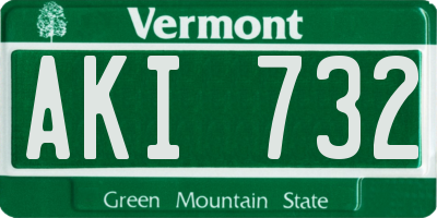 VT license plate AKI732