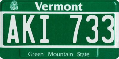 VT license plate AKI733