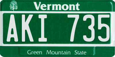 VT license plate AKI735