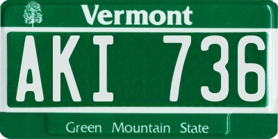 VT license plate AKI736