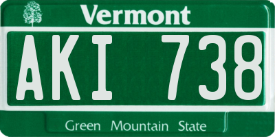 VT license plate AKI738