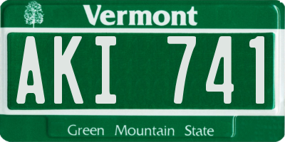 VT license plate AKI741