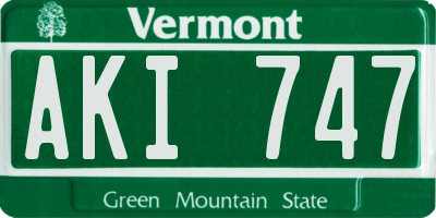 VT license plate AKI747