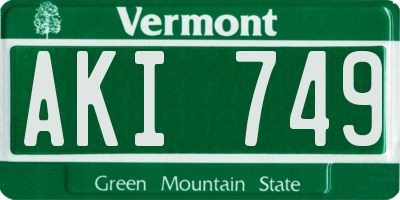 VT license plate AKI749