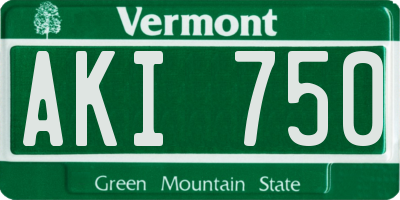 VT license plate AKI750