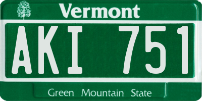 VT license plate AKI751