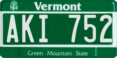 VT license plate AKI752