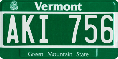 VT license plate AKI756