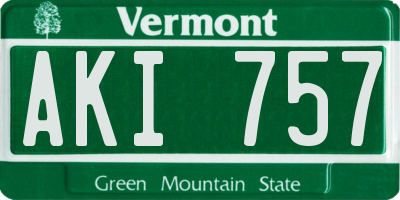 VT license plate AKI757