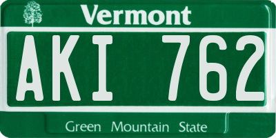 VT license plate AKI762
