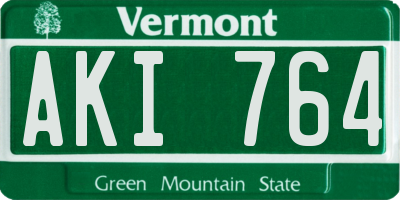 VT license plate AKI764