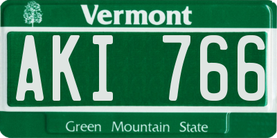 VT license plate AKI766