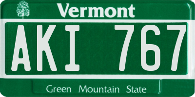 VT license plate AKI767
