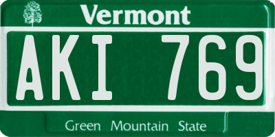 VT license plate AKI769