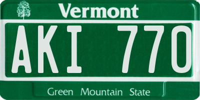 VT license plate AKI770