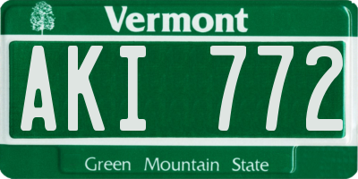 VT license plate AKI772