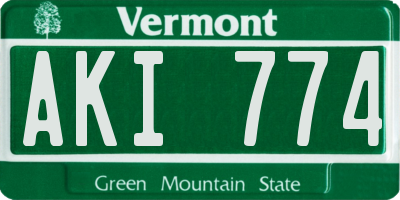 VT license plate AKI774