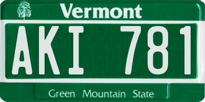 VT license plate AKI781
