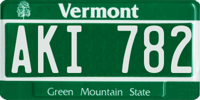 VT license plate AKI782