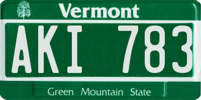 VT license plate AKI783