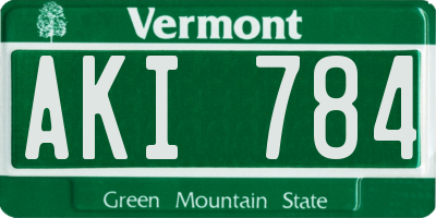 VT license plate AKI784