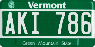 VT license plate AKI786