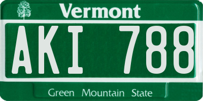 VT license plate AKI788