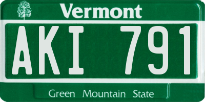 VT license plate AKI791