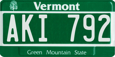 VT license plate AKI792