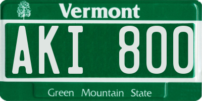 VT license plate AKI800