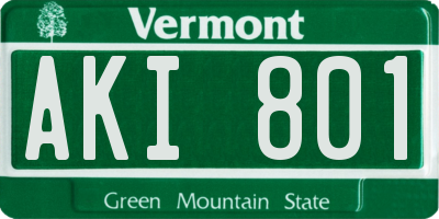 VT license plate AKI801